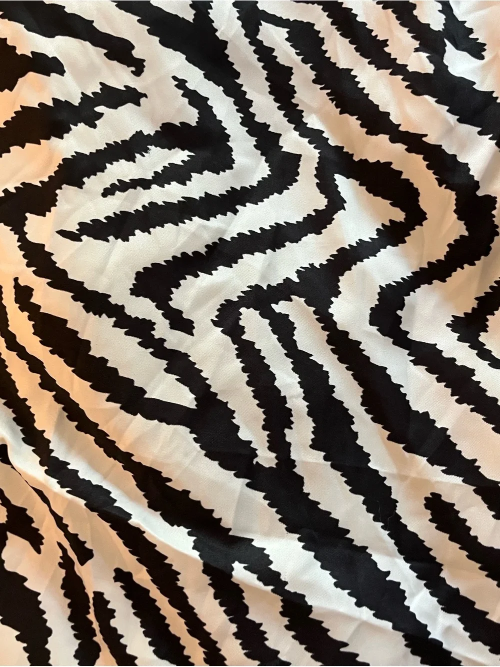 Black & White Zebra Print satin luxury scarf